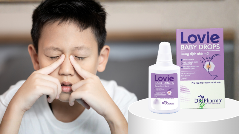 Nhỏ mũi điều hòa Lovie Baby Drops cho trẻ em – Dưỡng ẩm, phòng viêm mũi