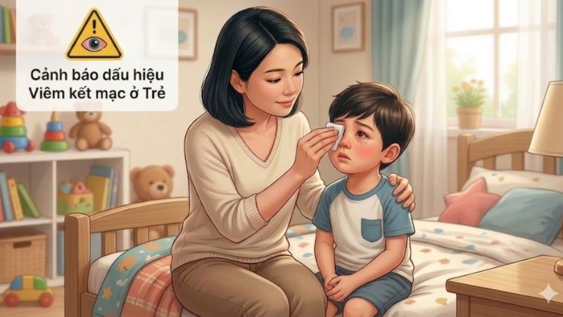 Dấu hiệu viêm kết mạc ở trẻ: Cách nhận biết sớm và phác đồ xử trí an toàn tại nhà