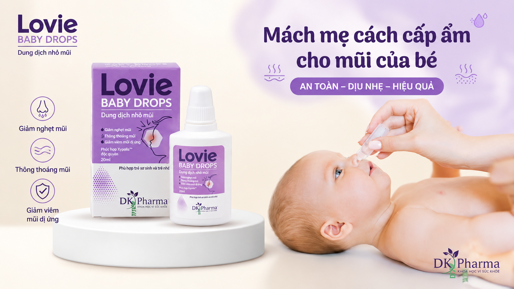 Mách mẹ cách cấp ẩm niêm mạc mũi cho trẻ sơ sinh bị khô mũi